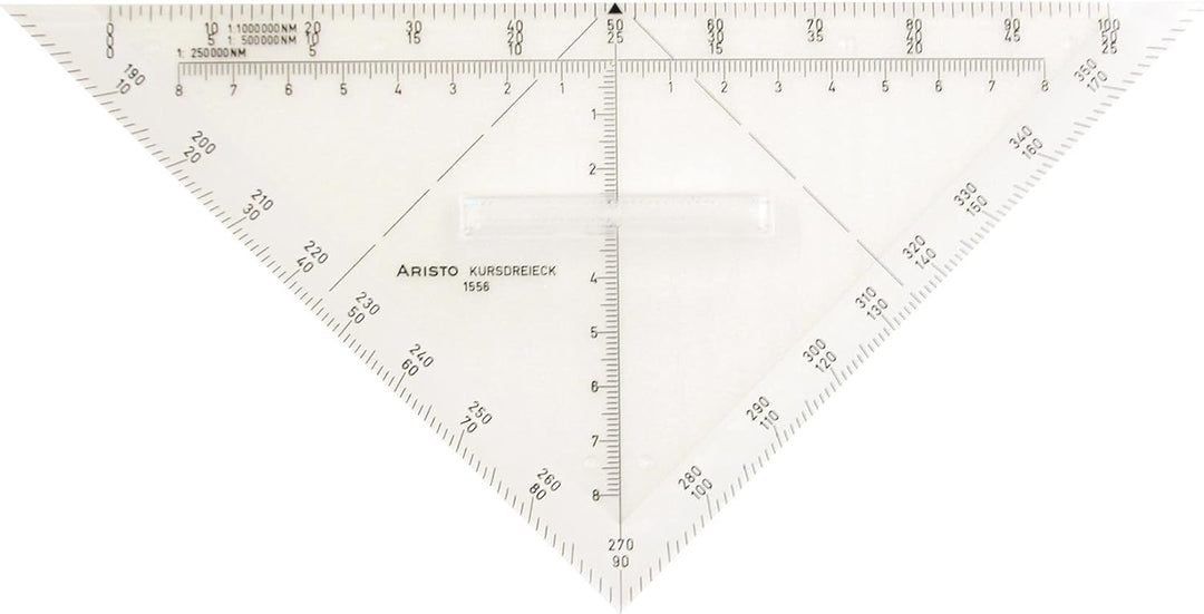Aristo AR1556/5 Kursdreieck Air (Hypothenuse 22,5 cm, aus glasklarem Plexiglas, Plexiglasgriff, Mass