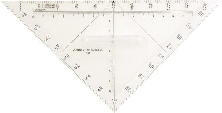 Aristo AR1556/5 Kursdreieck Air (Hypothenuse 22,5 cm, aus glasklarem Plexiglas, Plexiglasgriff, Mass