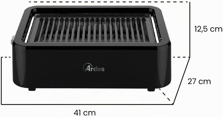 ARDES - ARGRILL01 Rauchfreier Elektrogrill GRILL AMO, BBQ, Rauchfrei, Infrarotheizung 1100 W, Tragba