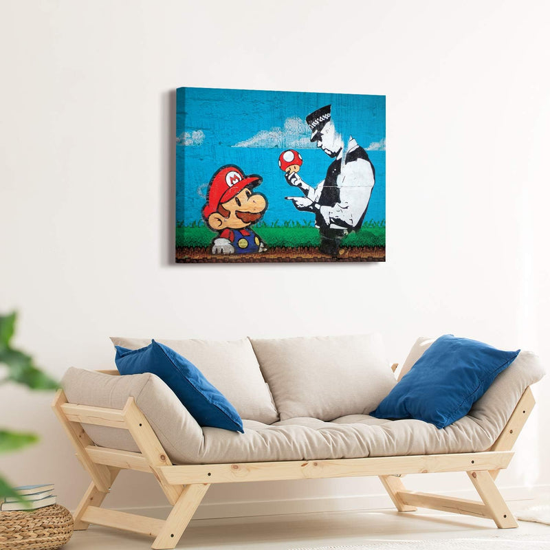 PICANOVA – Premium Leinwanddruck – Leinwandbild Mario Cop 100x75cm – Kunstdruck Auf 2cm Holz-Keilrah