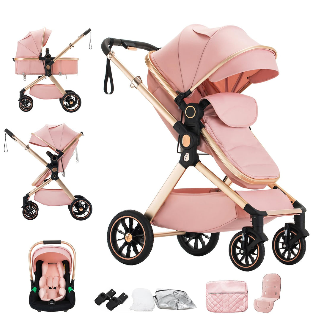 kinderwagen 3 in 1 Kombikinderwagen für Neugeborene robustes leichtes Aluminiumgestell geeignet bis