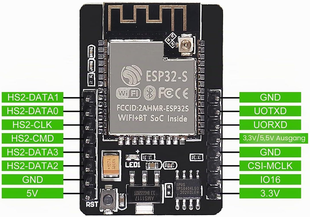 2Pcs ESP32 Cam WiFi Bluetooth Development Board mit OV2640 Kameramodul + Micro USB zu seriellem Port