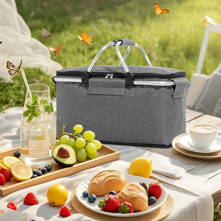 Einkaufskorb Kühltasche Gross Isolierkorb KüHlkorb KüHltasche Picknickkorb Picknicktasche mit Zwei G