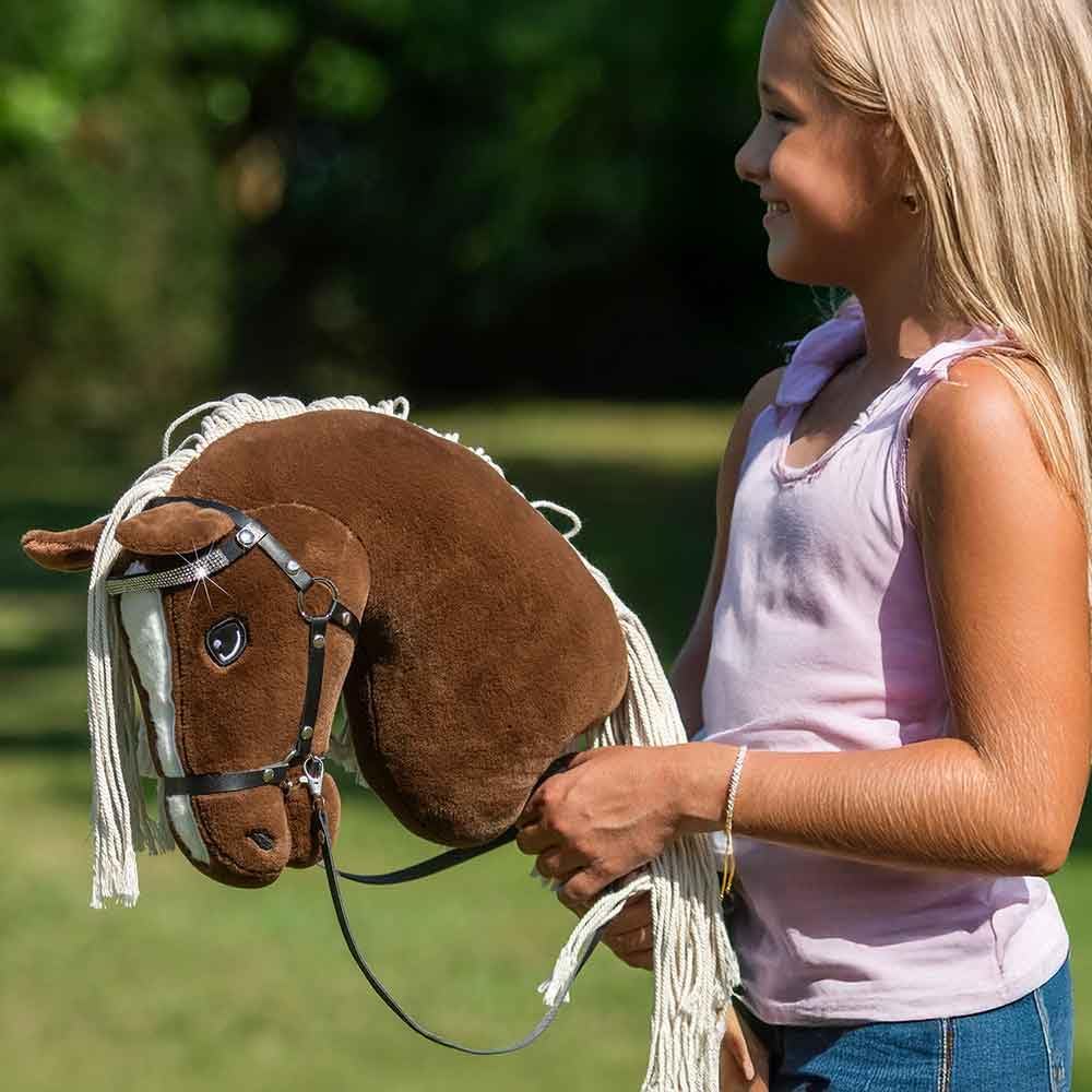 Hobby Horse A3 Sunny Dream – dunkles Alezan-Pferd mit gewaschenem Rosshaar – komplettes Netz mit gli