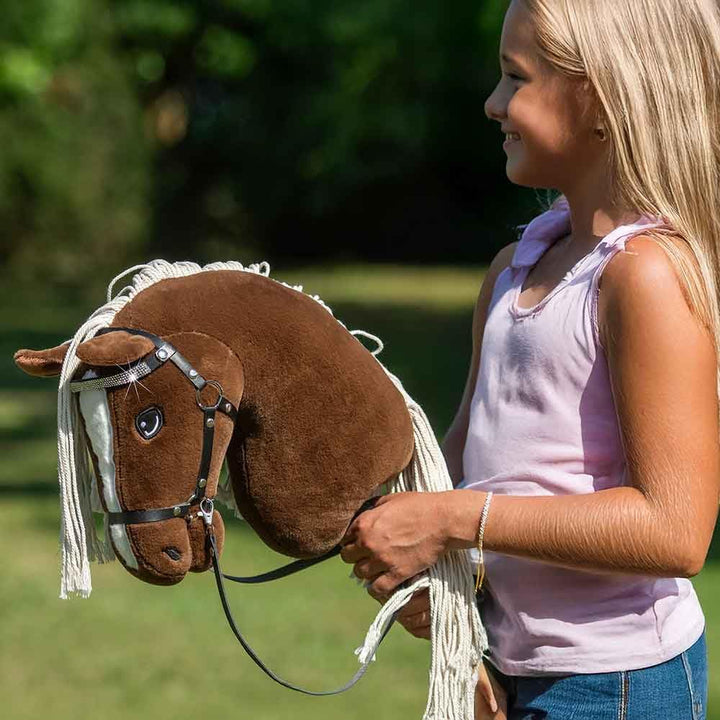 Hobby Horse A3 Sunny Dream – dunkles Alezan-Pferd mit gewaschenem Rosshaar – komplettes Netz mit gli