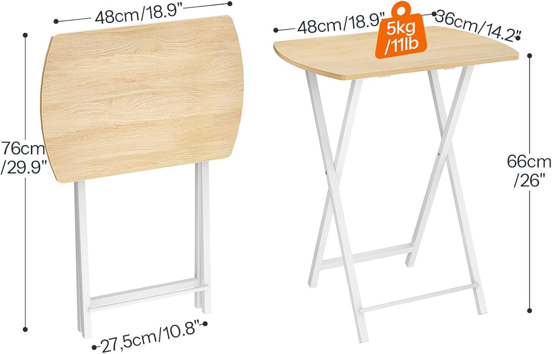 HOOBRO Beistelltisch Klappbar, Kleiner Sofatisch, Tablett Tisch, Kaffeetisch TV Tray im Industriesti