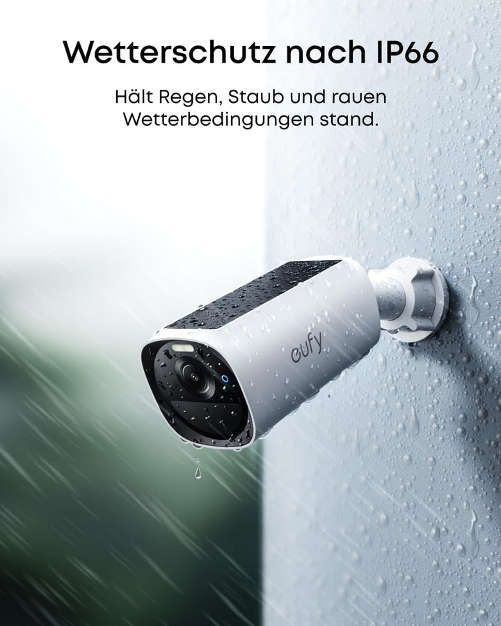 eufy Security eufyCam E40 Zusatzkamera, kabellose 2K Solarkamera für aussen, mit integriertem Solarp