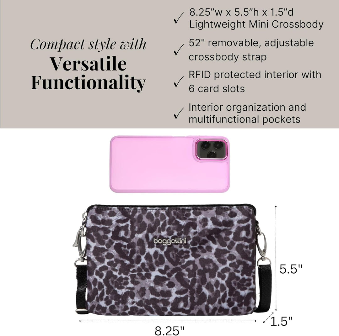 Baggallini Die einzige Mini-Tasche Einheitsgrösse Grauer Wild Cheetah, Einheitsgrösse Grauer Wild Ch