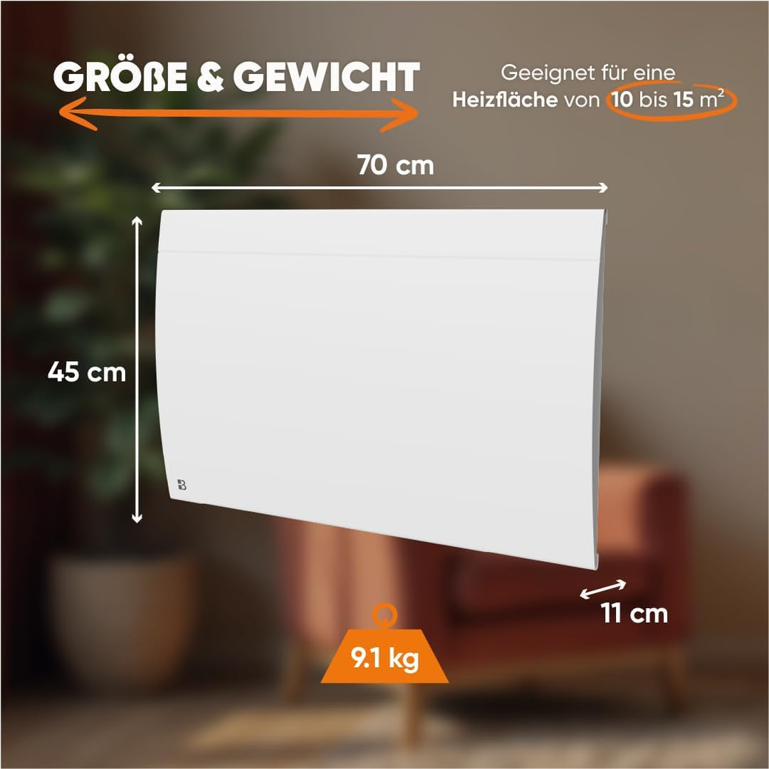 BESTHERM Bestherm ILLO CONNECT Elektrischer Badheizkörper Heizung mit trockener Trägheit, Keramik, 1