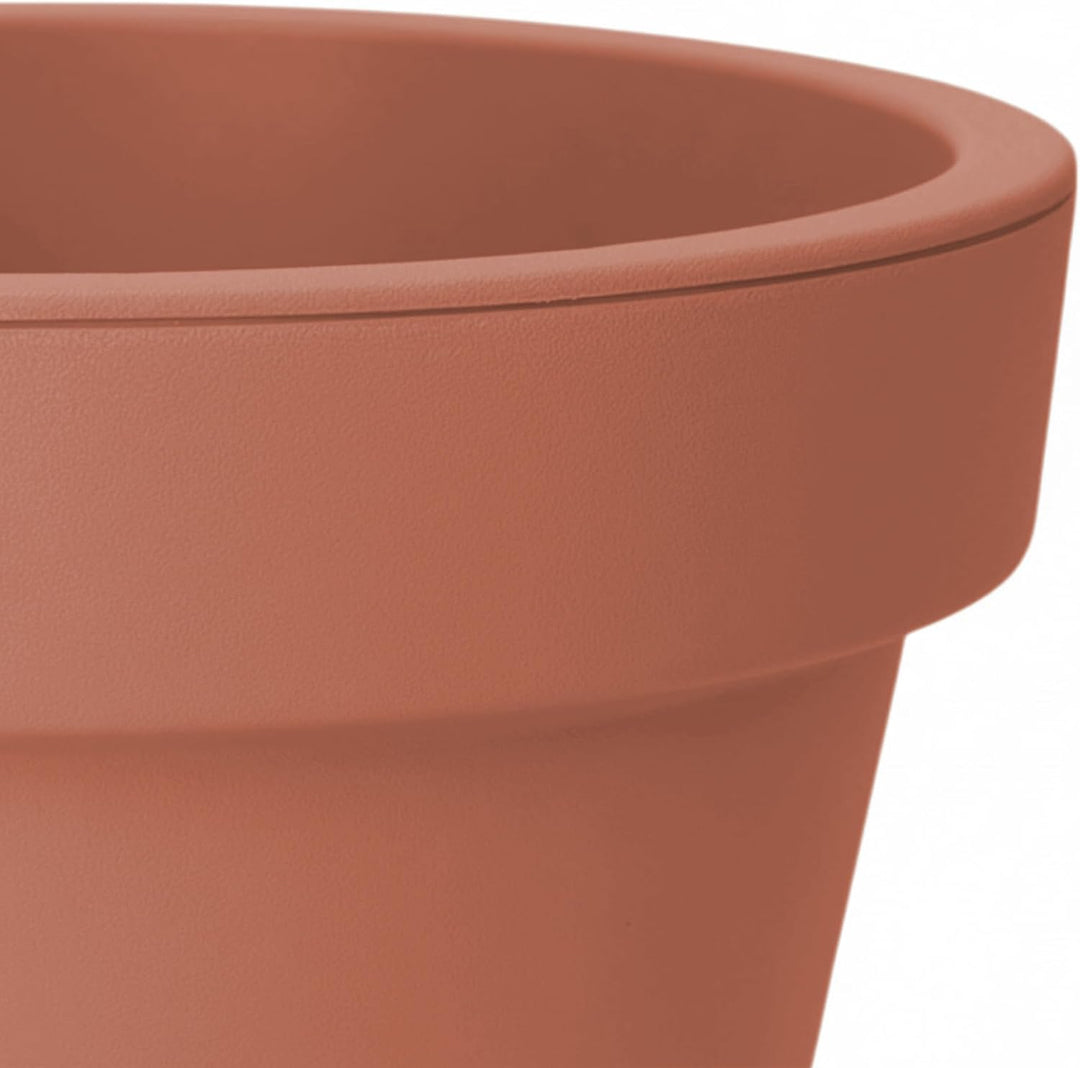 Spetebo Kunststoff Pflanzkübel L rund Ø 48 cm - Terracotta - Blumenkübel gross für Aussen und Innen