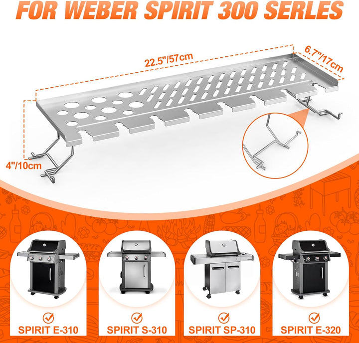 onlyfire Edelstahl Warmhalterost für Weber Spirit 300 Serie, Spirit E-310 S-310 E-320 S-320 SP-330(F