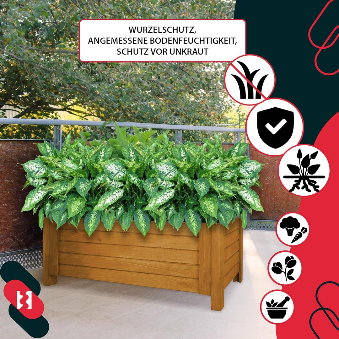 KOTARBAU® Blumenkasten - 79 x 39 x 30 cm - Pflanzkasten mit Vlies - Pflanzkübel gross aussen - Balko
