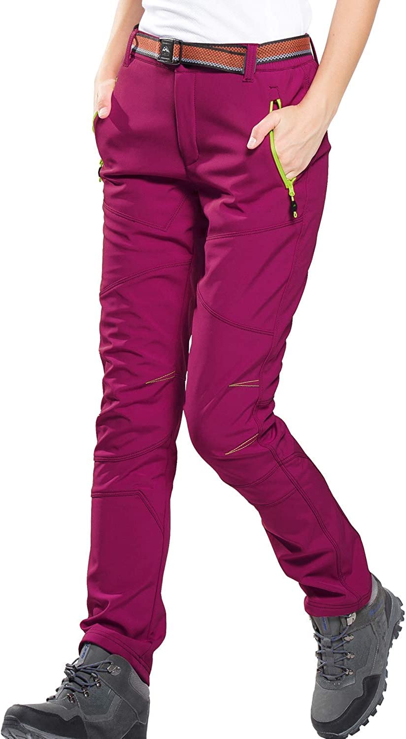 Damen Outdoorhose Softshellhose Wanderhose Gefüttert Fleece Warm Wasserdicht Winddicht Softshell Win