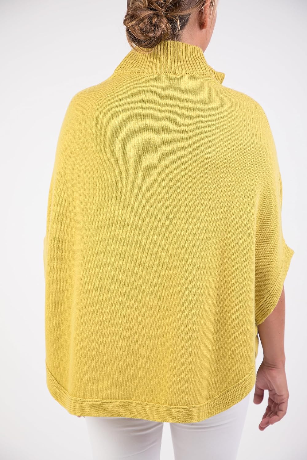 Poncho mit Reissverschluss, Kaschmir-Mischung, doppeltes Garn, für Damen, hergestellt in Italien, Me