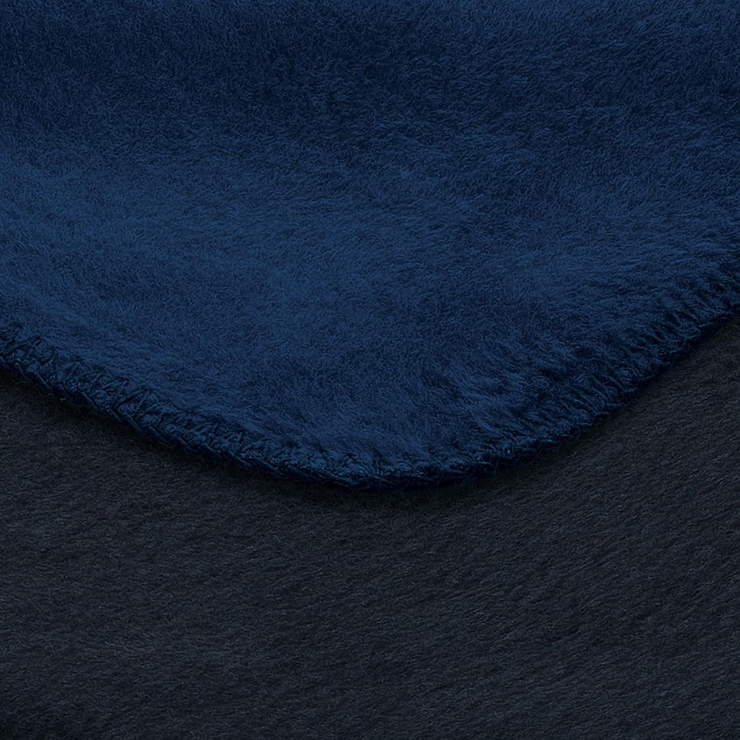 Erwin Müller Wohndecke, Wolldecke 2er- Pack blau/Marine Grösse 100x150 cm - weich, temparaturausglei