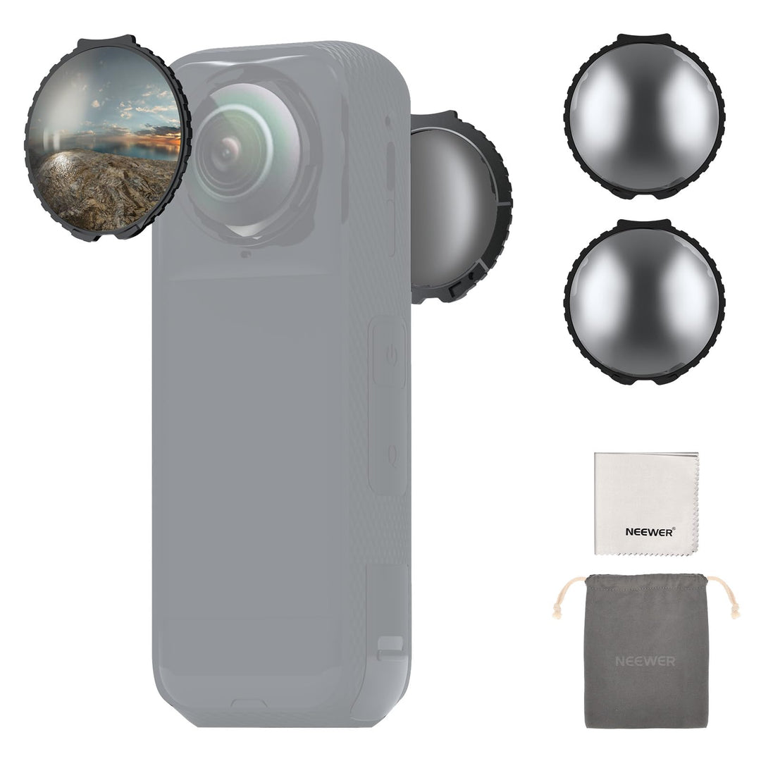 NEEWER ND Filter kompatibel mit Insta360 X5, ND16 Objektiv Filter Set, 4 Stop Lichtreduzierung, aufs