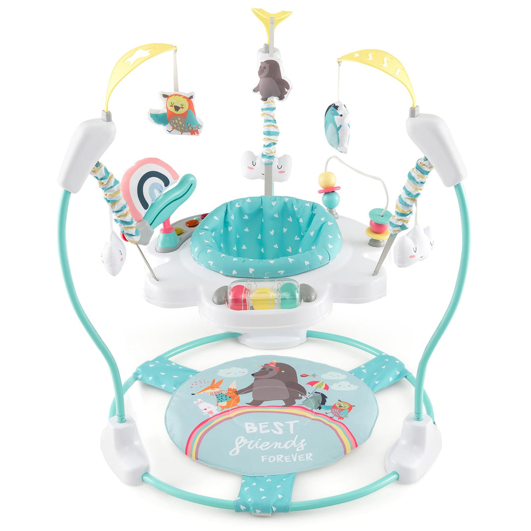 DREAMADE Stationäres Aktivitätscenter, Tierwelt-Jumperoo mit abnehmbarem Fusspolster, Spielcenter mi