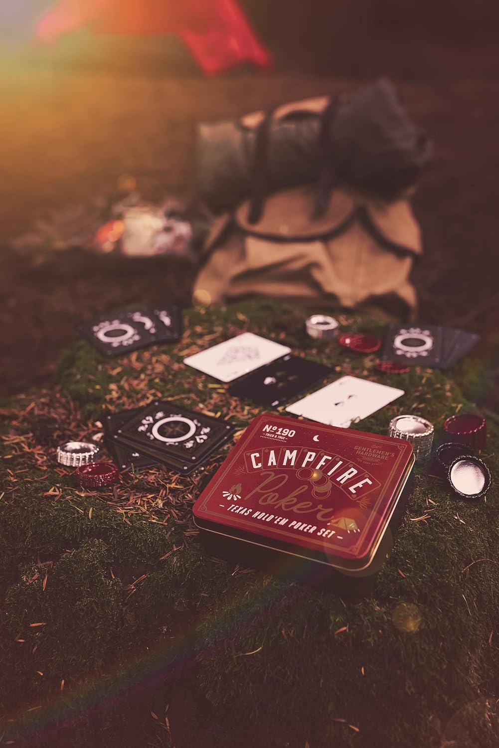 Gentlemen's Hardware GEN173 Camping Travel Poker Set, Schwarz, 1 Stück