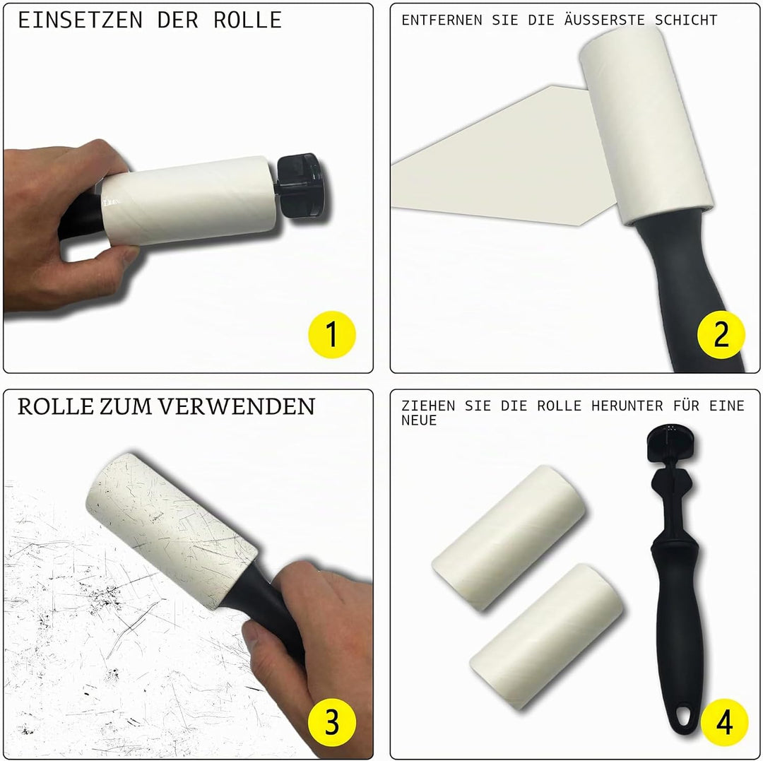 AiTodos 1200 Blatt Fusselrolle, 20 Rollen + 4 Griffe zum Entfernen von Kleidung, Sofas, Katzenhaaren