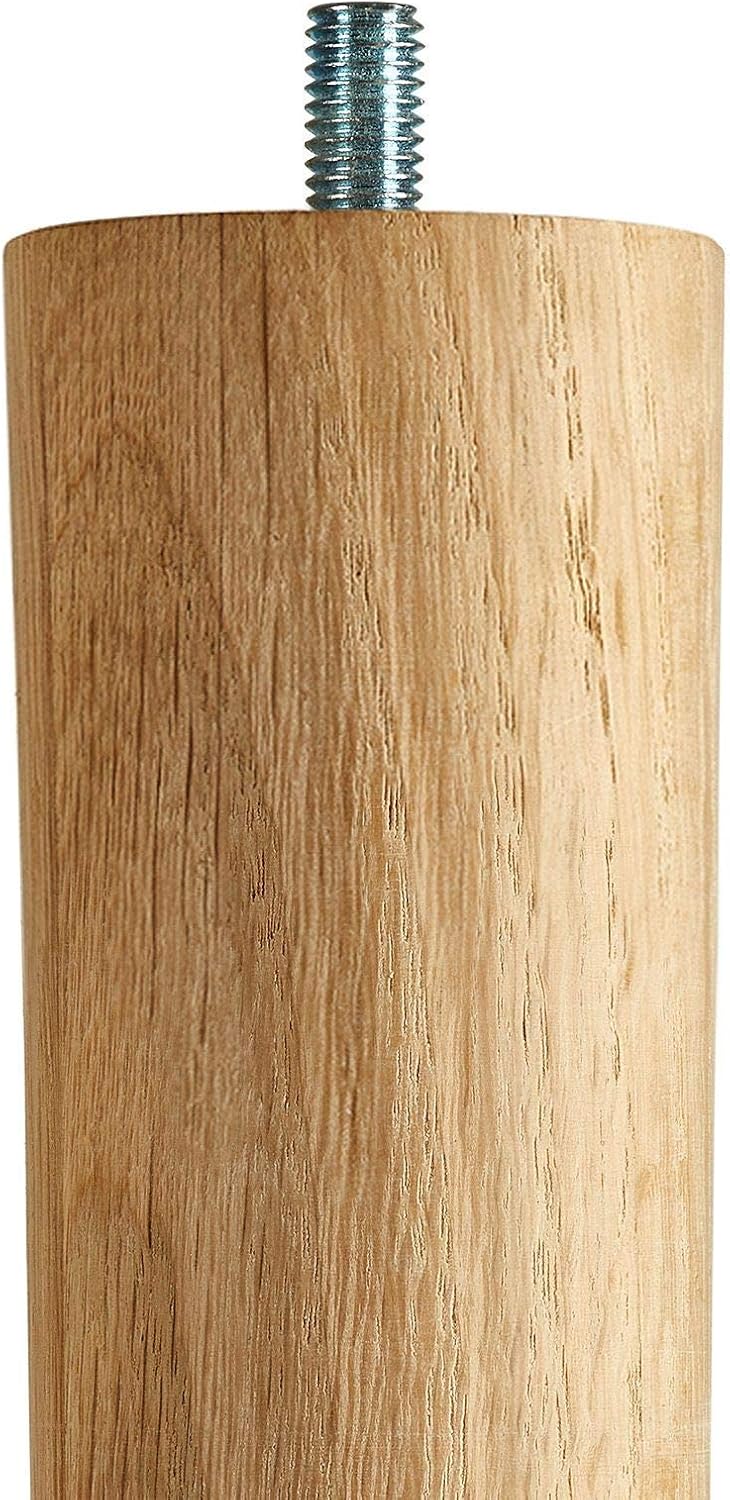Tischbein Eiche roh H 710 mm/Ø 60/40 mm mit Gewindestift M10 Ideal für Küchen & ESS-Tische/Tischfuss