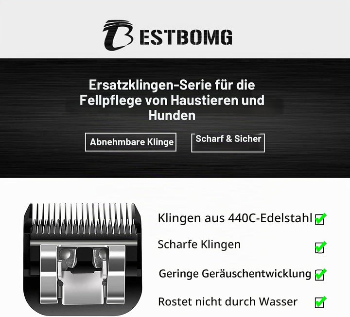 BESTBOMG Ersatzmesser für Hundepflege, kompatibel mit Heiniger / Moser Max45 / Andis / Oster A5 / Wa