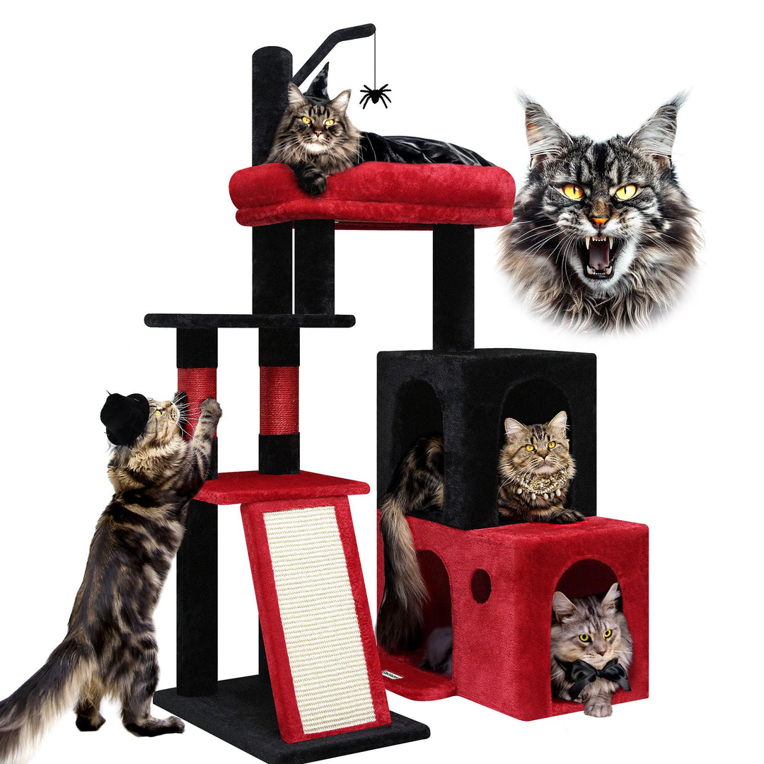 Globlazer F50 Kratzbaum mit Katzenhaus L:50cm Sisalrampe für Katzen Senior | Katzenbaum Stabil für E