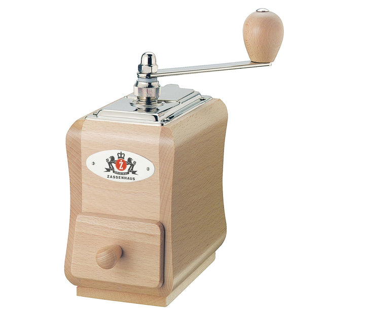 Zassenhaus 040098 Kaffeemühle Santiago, Holz, Natur, 19,8 x 8,9 x 14 cm, Braun, Braun
