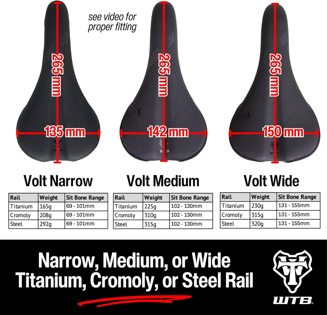 WTB Volt schmaler Cromoly Sattel schwarz (W065-0583) Narrow Cromoly / Schwarz, Narrow Cromoly / Schw