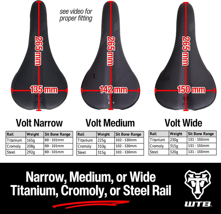 WTB Volt schmaler Cromoly Sattel schwarz (W065-0583) Narrow Cromoly / Schwarz, Narrow Cromoly / Schw