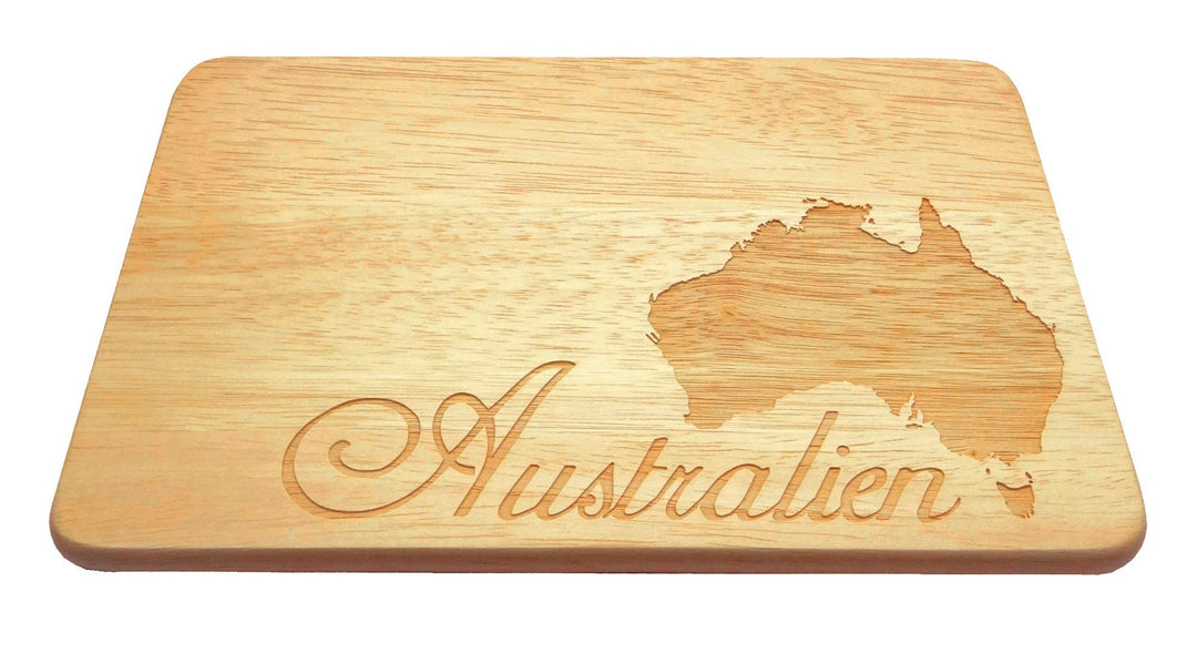 Frühstücksbrett Australien Gravur Holz Brotbrett Wunschname