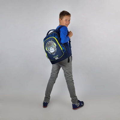 Walker 42040-069 - Schulrucksack Fame 2.0 "Gorilla Funk" mit 2 Fächern, Vorderfach mit Organizer, Se