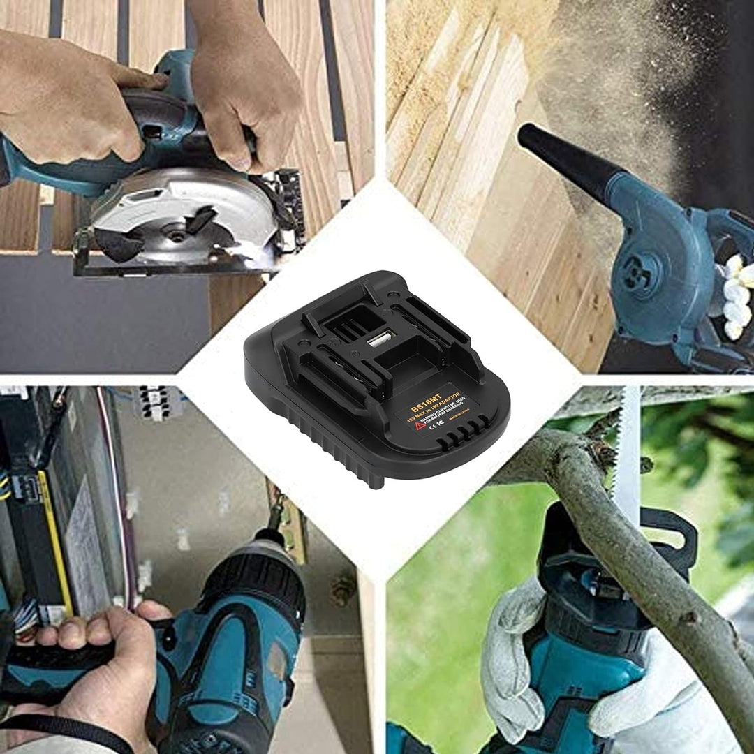 Zerodis BS18MT Akku-Konverter, 18V Akku-Werkzeugakku-Adapter für MAKITA 18V Akku BL1830 BL1840 BL185