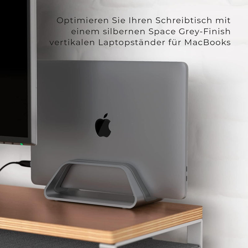 HumanCentric Vertikaler Laptop-Ständer für MacBook, kompatibel als MacBook Pro-Ständer, MacBook Air-