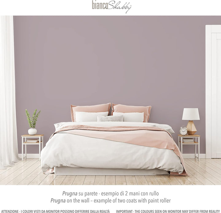 bianco Shabby® Prugna Kreidefarbe Wasserbasis für Alle Oberflächen einfach zu verarbeiten ohne schle
