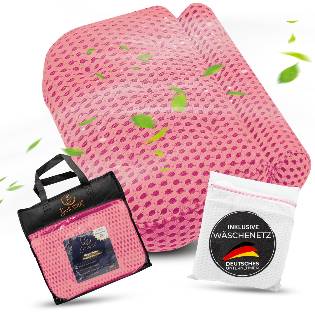 Badewannenkissen inkl. Wäschenetz - Ultimativer Komfort und Entspannung mit neuester Air Mesh Techno