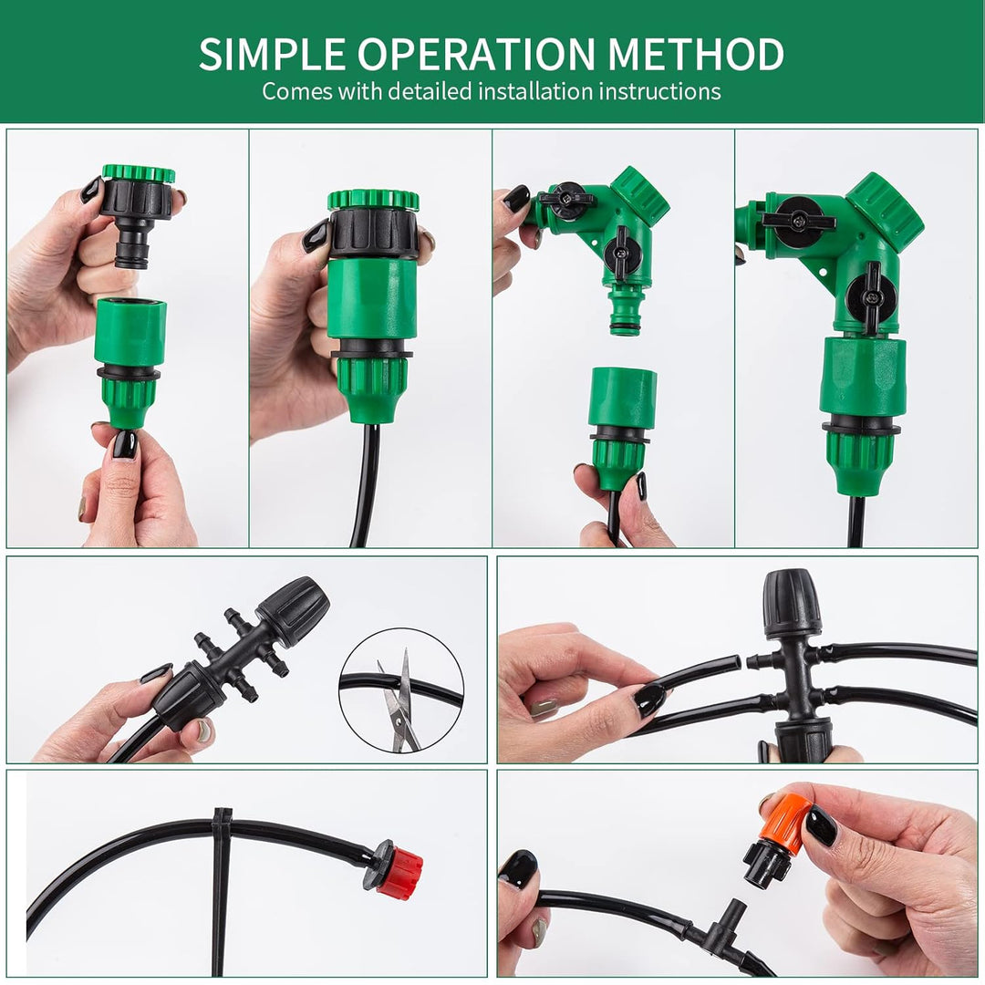 Garten BewässerungsSystem, 340Pcs Garten Bewässerung Kit,55M+15M Bewässerungsrohre,Automatik Tröpfch
