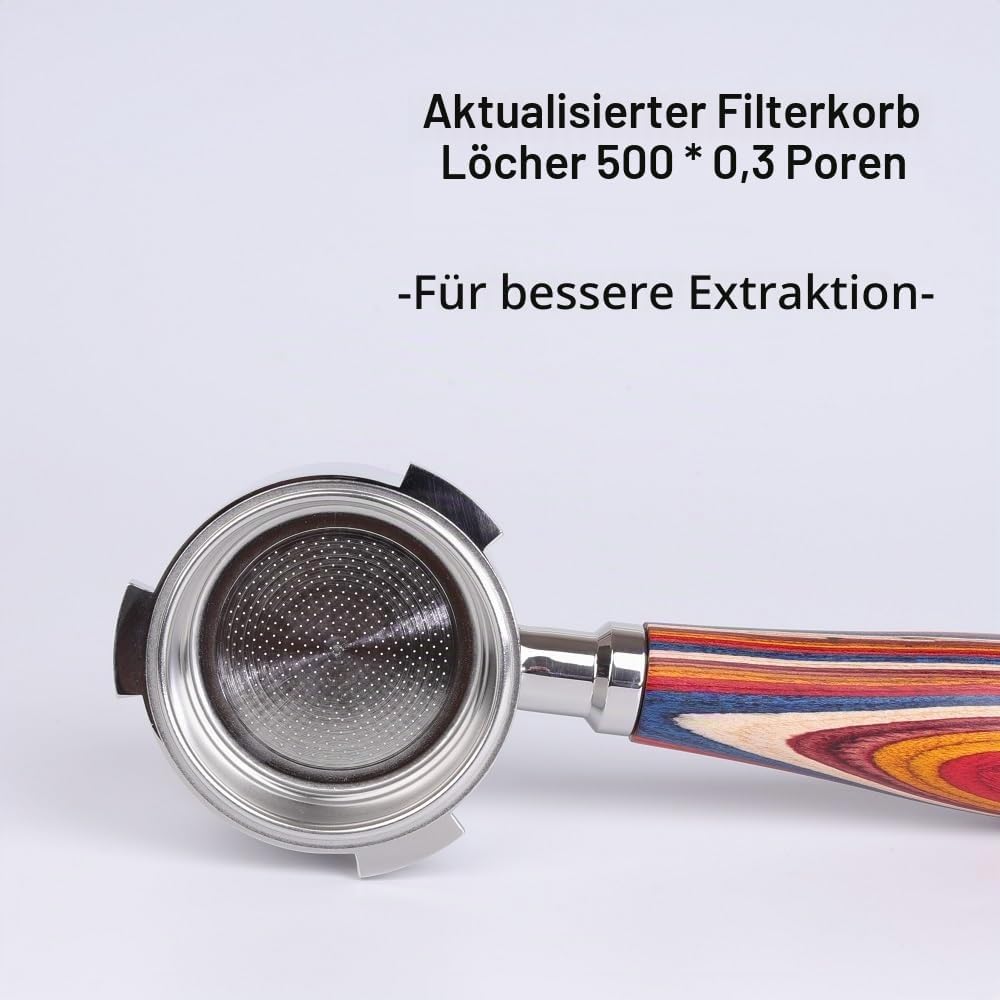 CAPFEI Bodenloser Siebträger 51mm nur kompatibel mit DeLonghi Dedica EC680/EC685/EC885 mit 3 Ohren |
