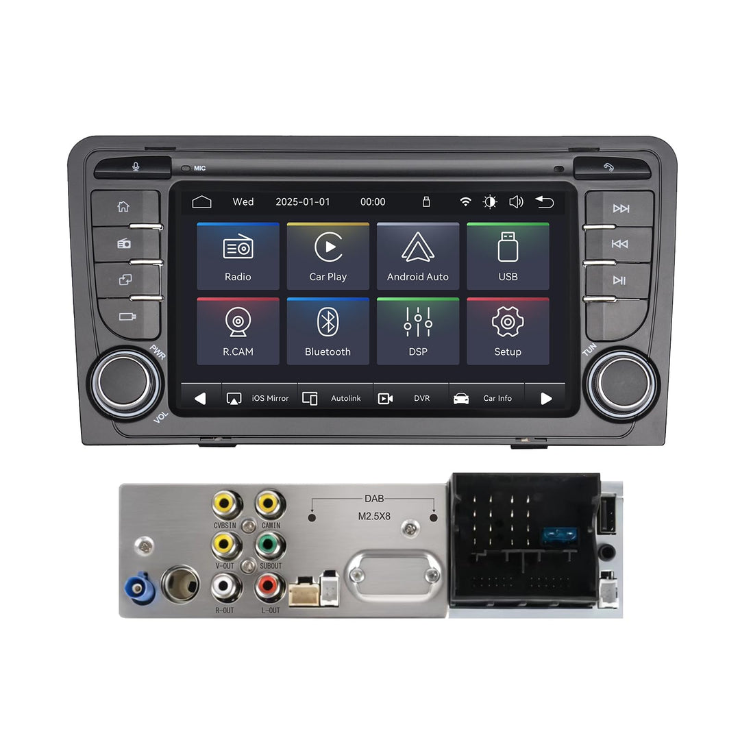 Linux Autoradio Blitzstart für Audi A3 S3 RS3 8P 2003-2012 Wireless CarPlay/Android Auto/Bluetooth/A