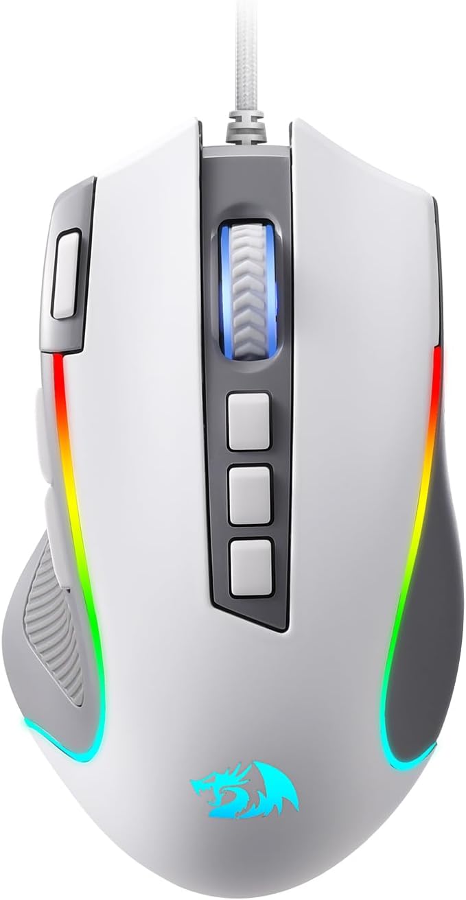Redragon M612 RGB Gaming Maus, 8000 DPI kabelgebundene optische Gamer-Maus mit 11 programmierbaren T