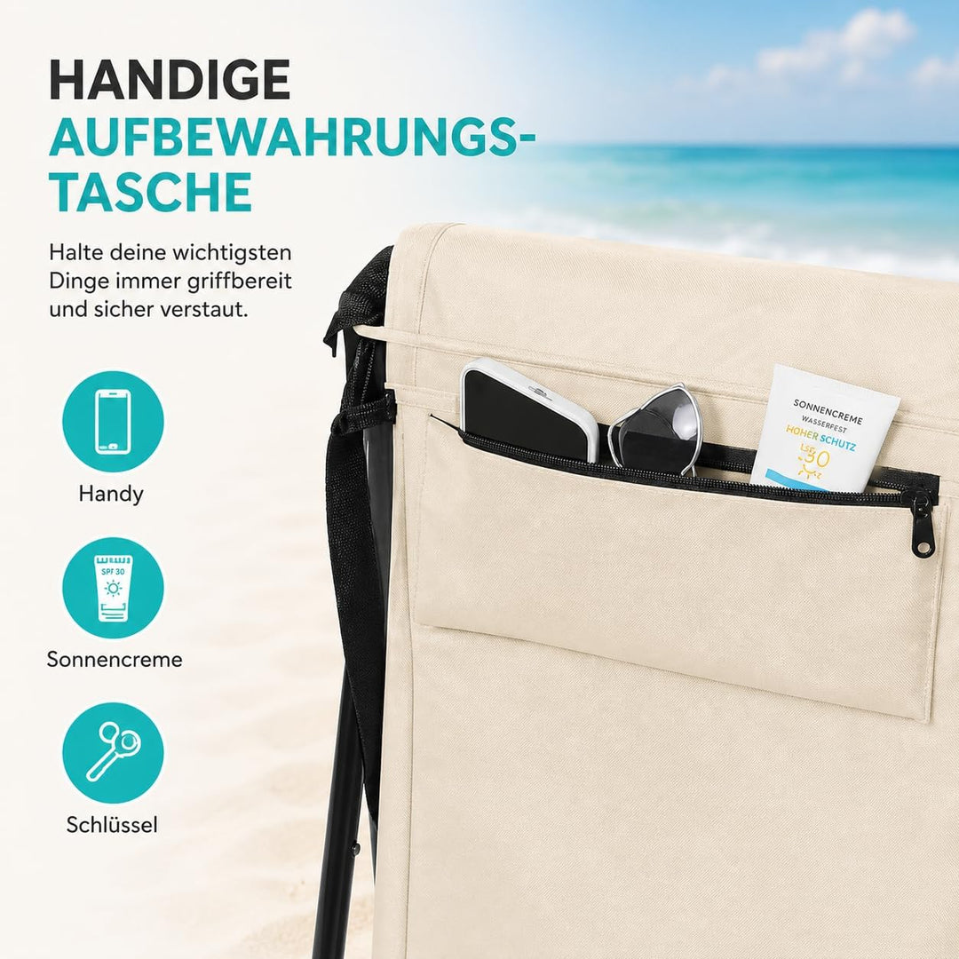 Intimo Living 2er Set Strandliege klappbar leicht – Bequeme Strandmatte mit Rückenlehne – Strandlieg