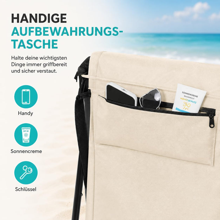 Intimo Living 2er Set Strandliege klappbar leicht – Bequeme Strandmatte mit Rückenlehne – Strandlieg