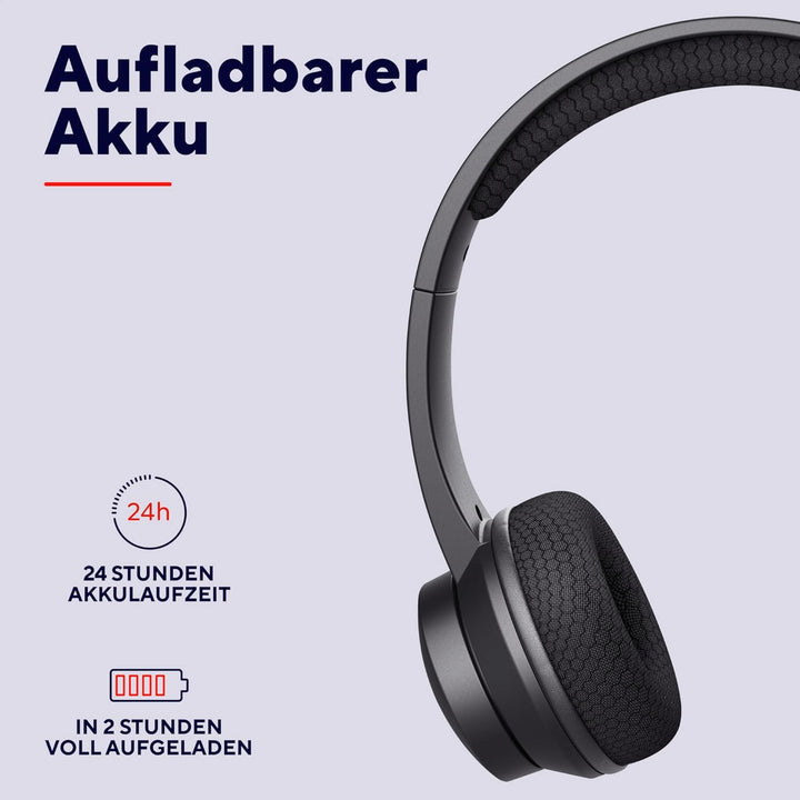 Trust Roha II Kopfhörer Kabellos Bluetooth mit Dual ENC Mikrofon, 85% Recyclingkunststoff, Aufladbar