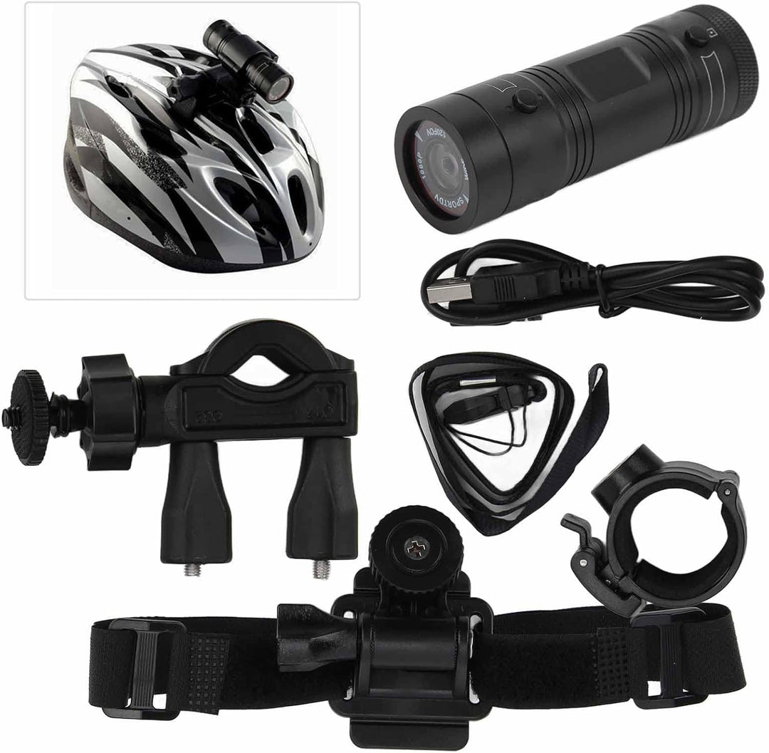 Yctze Fahrradhelm-Sportkamera, Volle 1080p HD-Mini-Action-Kamera, Tragbare wasserdichte 120°-Weitwin
