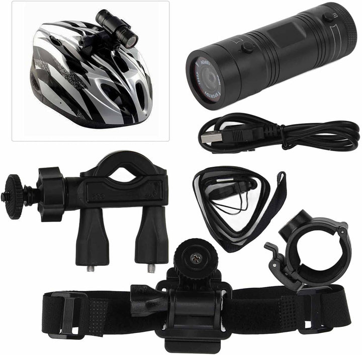 Yctze Fahrradhelm-Sportkamera, Volle 1080p HD-Mini-Action-Kamera, Tragbare wasserdichte 120°-Weitwin