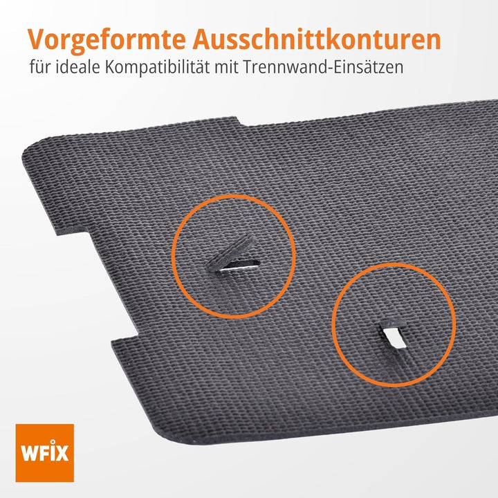 WFix Antirutschmatte für L-BOXX Contractor - 2er Set - passgenau, schwarz, hochwertiger gummierter S