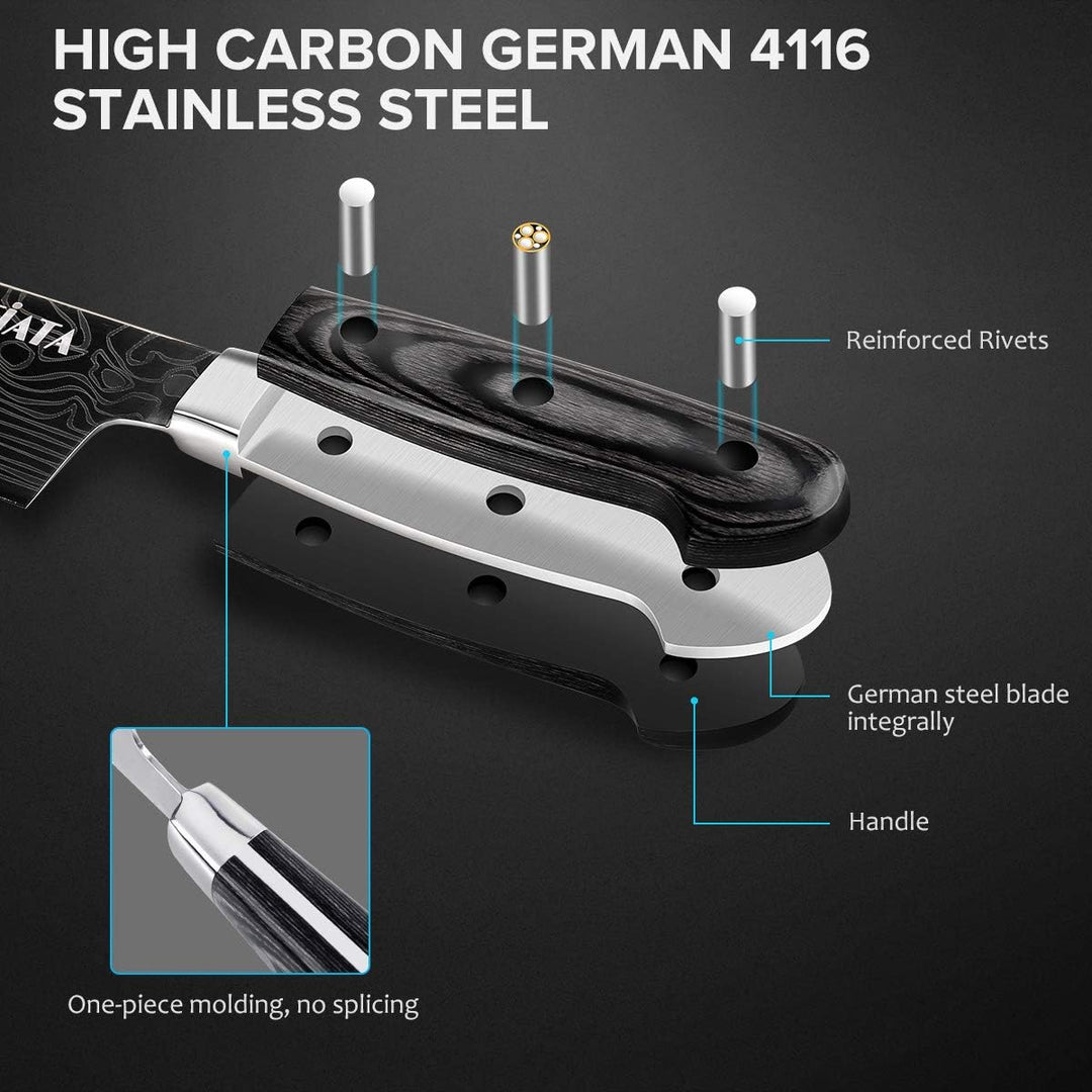 MOSFiATA Kochmesser Superscharfes Profi-Küchenmesser 10 Zoll Kuchen Messer Fleischmesser Deutscher E