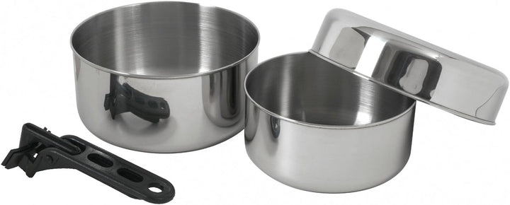 Relags Kochgeschirr Biwak Edelstahl 1 - Kochset für 1-2 Personen Biwak Edelstahl 1 Set, Biwak Edelst