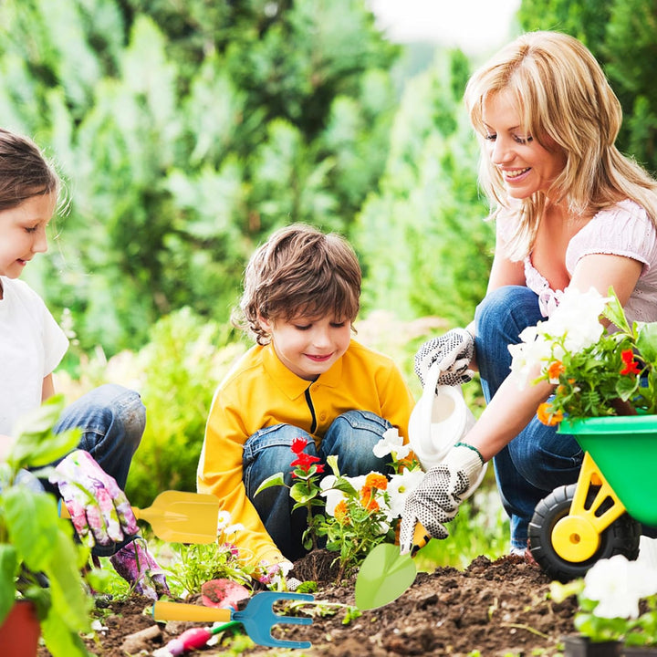 Gartenset für Kinder, Gartengeräte für Kinder, 4-teilig, ergonomisches Mini-Gartenset für Kleinkinde