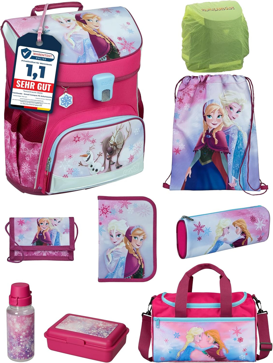 Disney die Eiskönigin Anna & Elsa Schulranzen-Set 9-tlg. Scooli Campus Fit Frozen Magic mit Sporttas