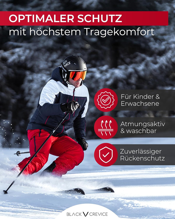 Black Crevice Rückenprotektor für Kinder, Jugendliche &amp; Erwachsene I Atmungsaktiver &amp; ergonomisch ge